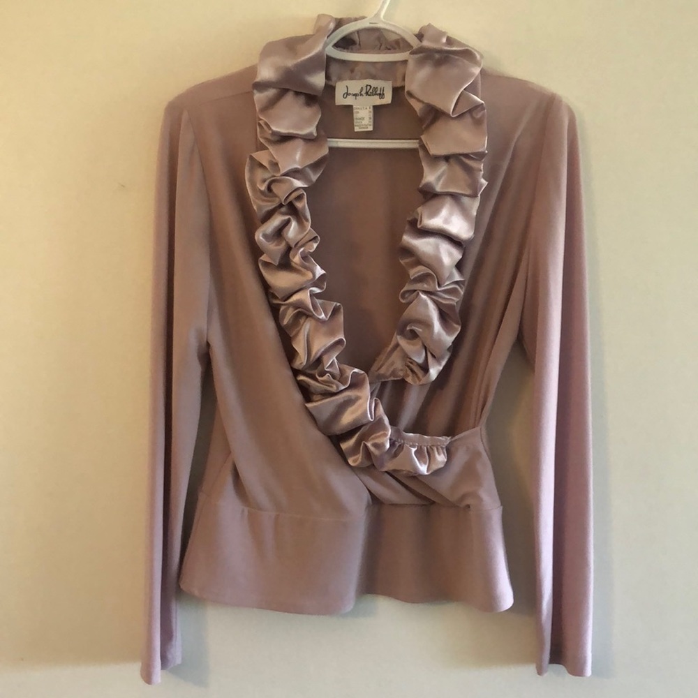 Joseph Ribkoff ruffled top. Wedding season ready.